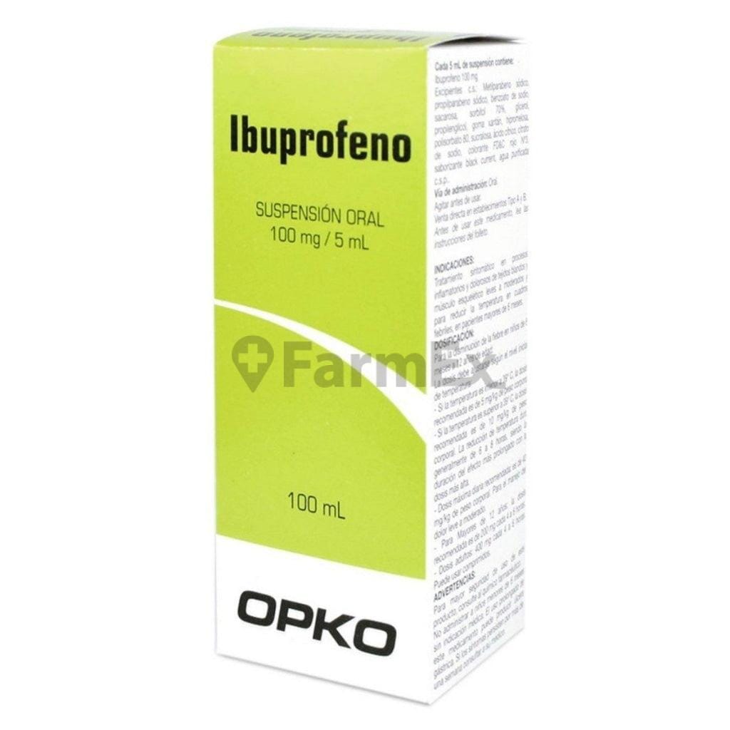 Ibuprofeno Jarabe 100 mg / 5 mL x 100 mL Farmex-BanMedica-Persistente